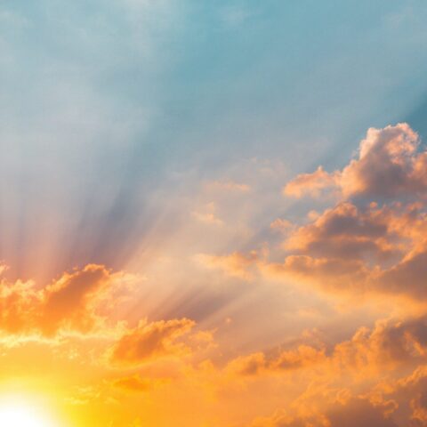 Sunrise over the clouds.